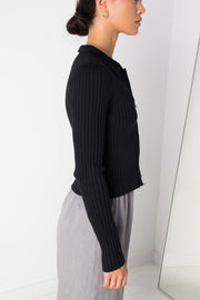 Daisy Street Knitted Collared Cardigan With Zip Detail