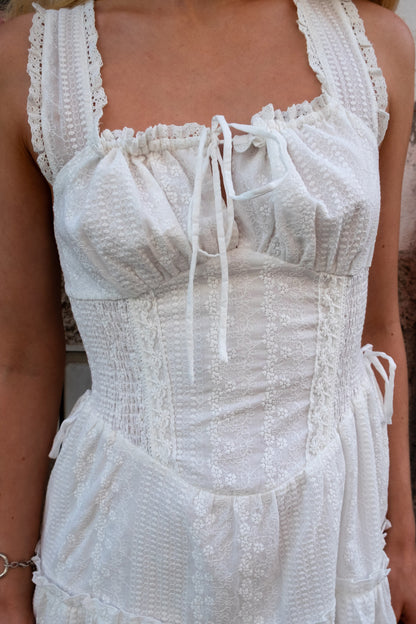 Emma Jean x Daisy St. White Boho Corset Mini Dress
