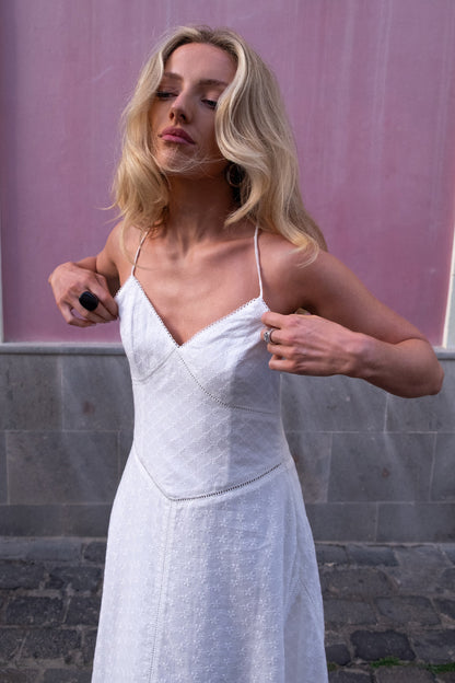 Emma Jean x Daisy St. White Broderie Midaxi Dress