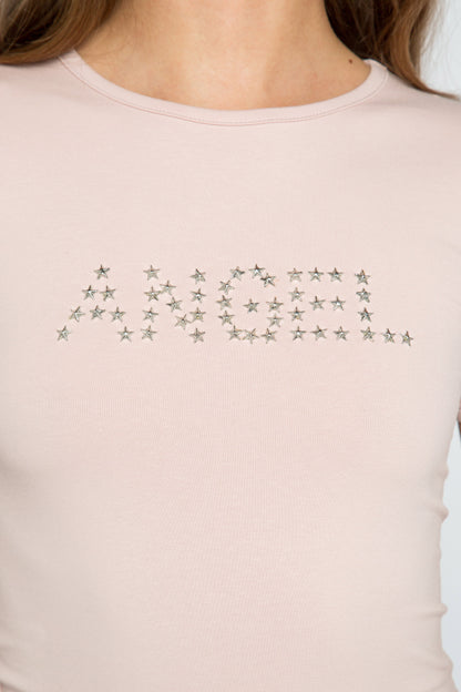 Pink Angel Studded Tee