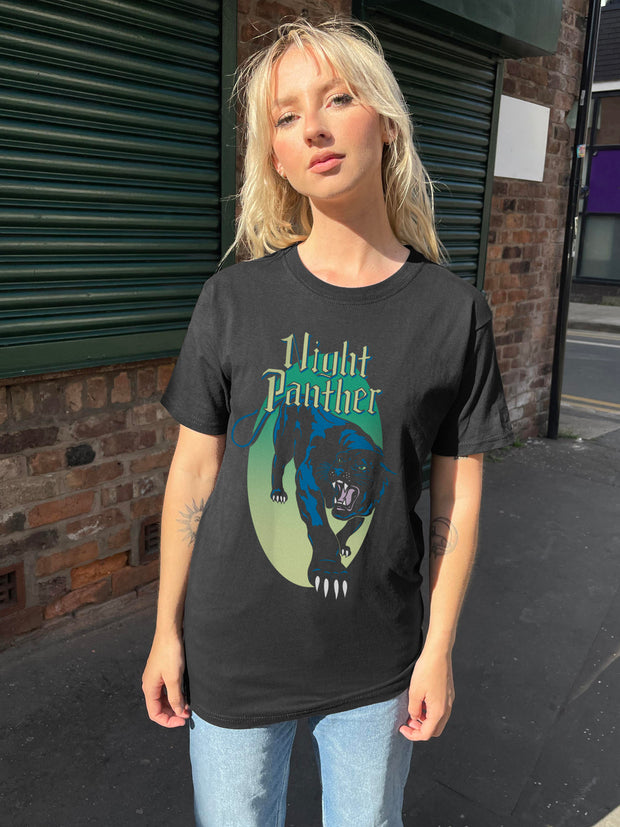 Daisy Street Relaxed T-Shirt with Night Panther Print