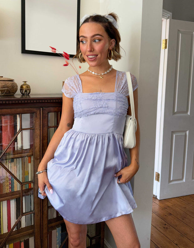 Daisy Street x Chloe Davie 90s Mini Prom Dress with Lace Bust