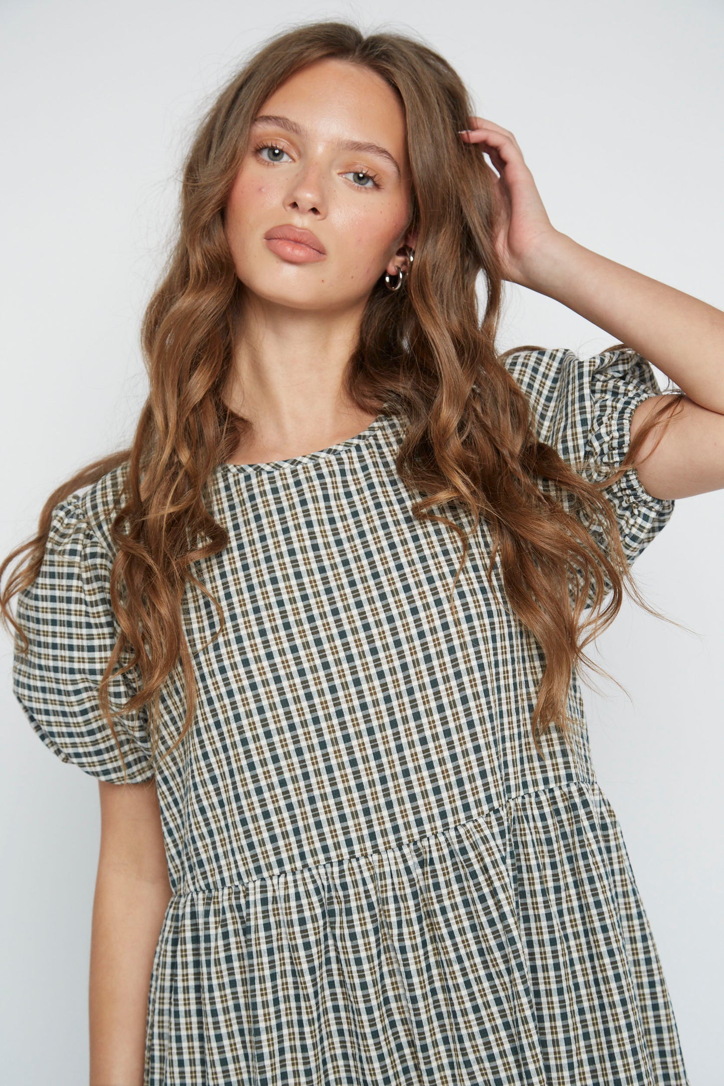 Lumi Check Maxi Dress