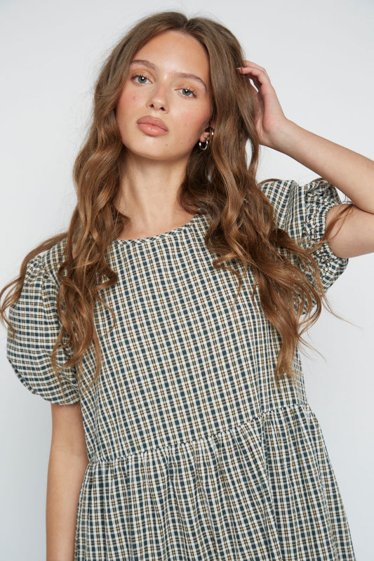 Lumi Check Maxi Dress