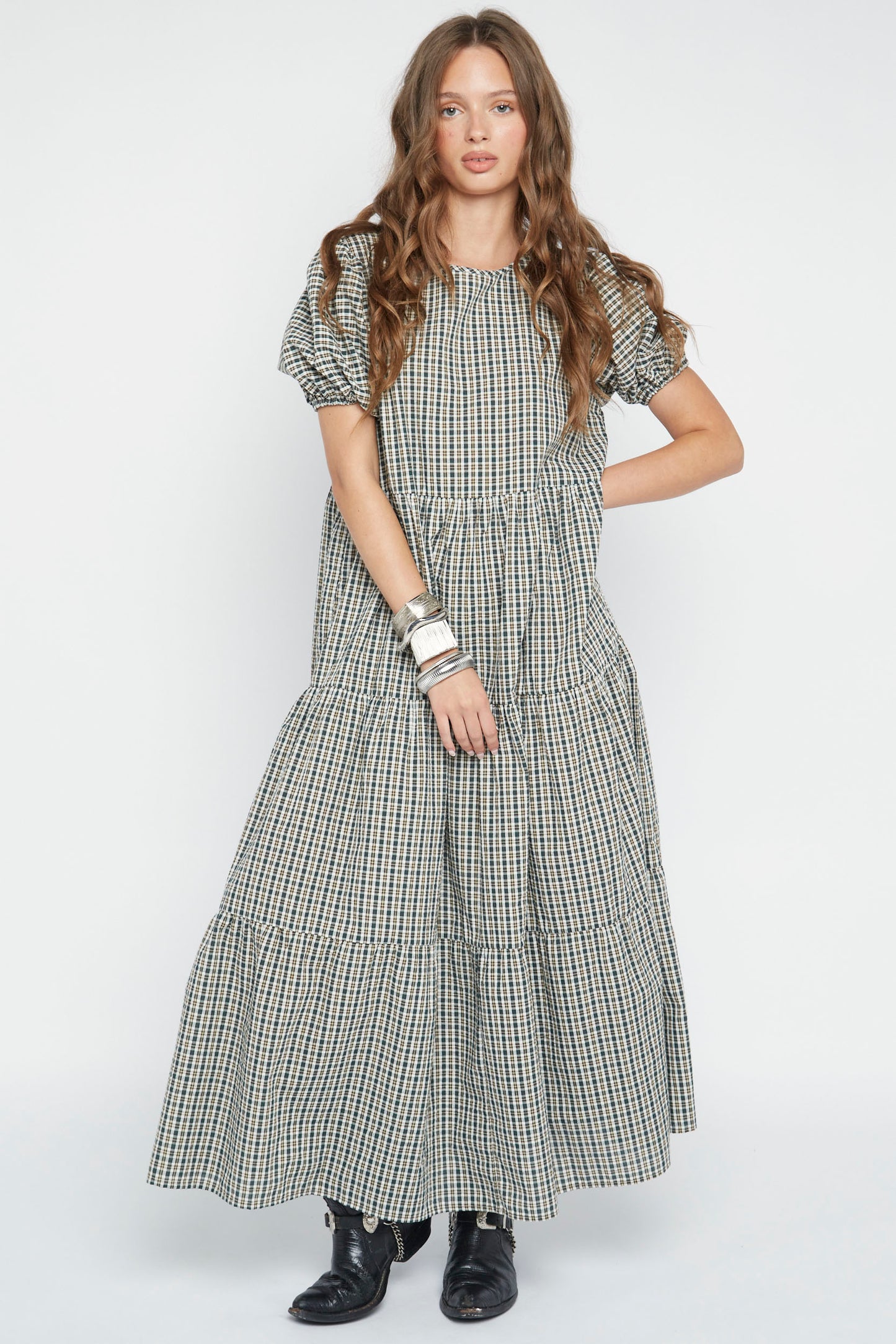 Lumi Check Maxi Dress