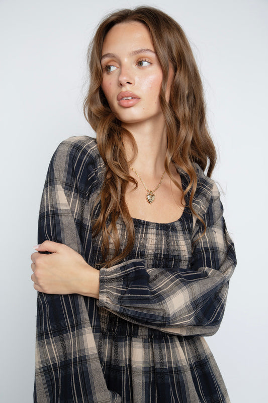 Shella Check Maxi Dress