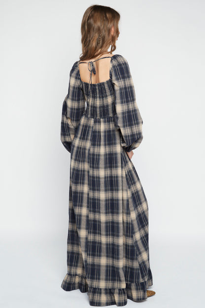 Shella Check Maxi Dress