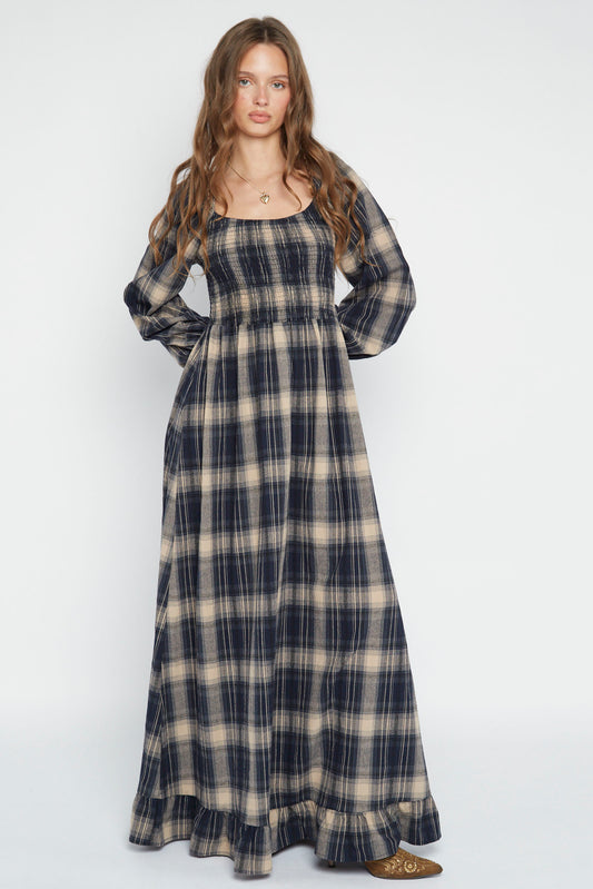 Shella Check Maxi Dress