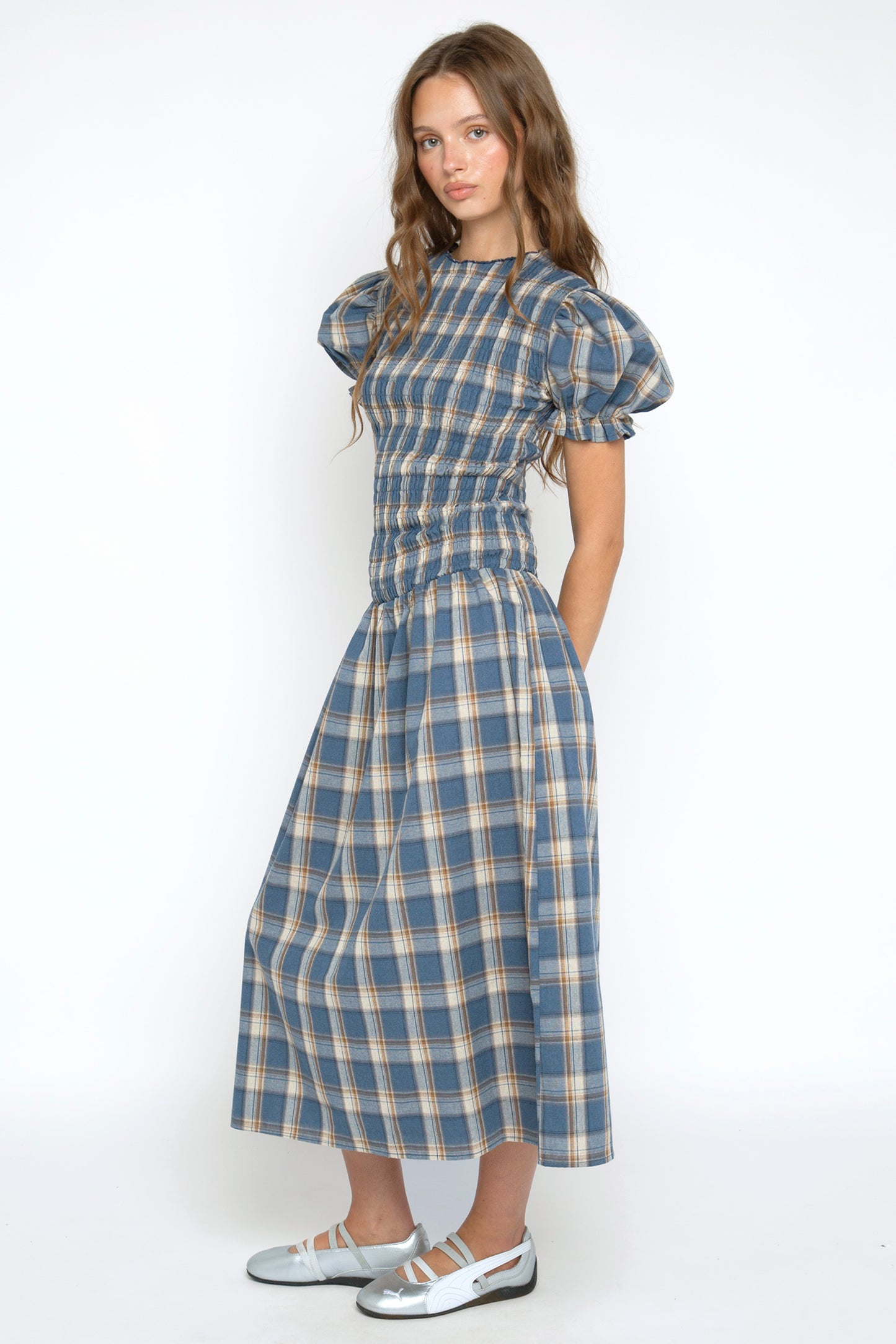 Baye Check Midi Dress