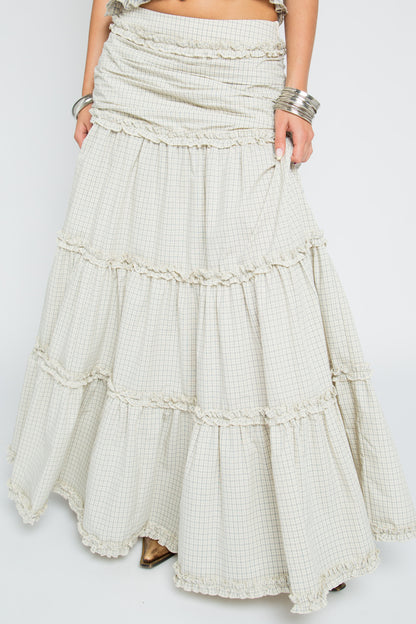 Dew Check Maxi Skirt