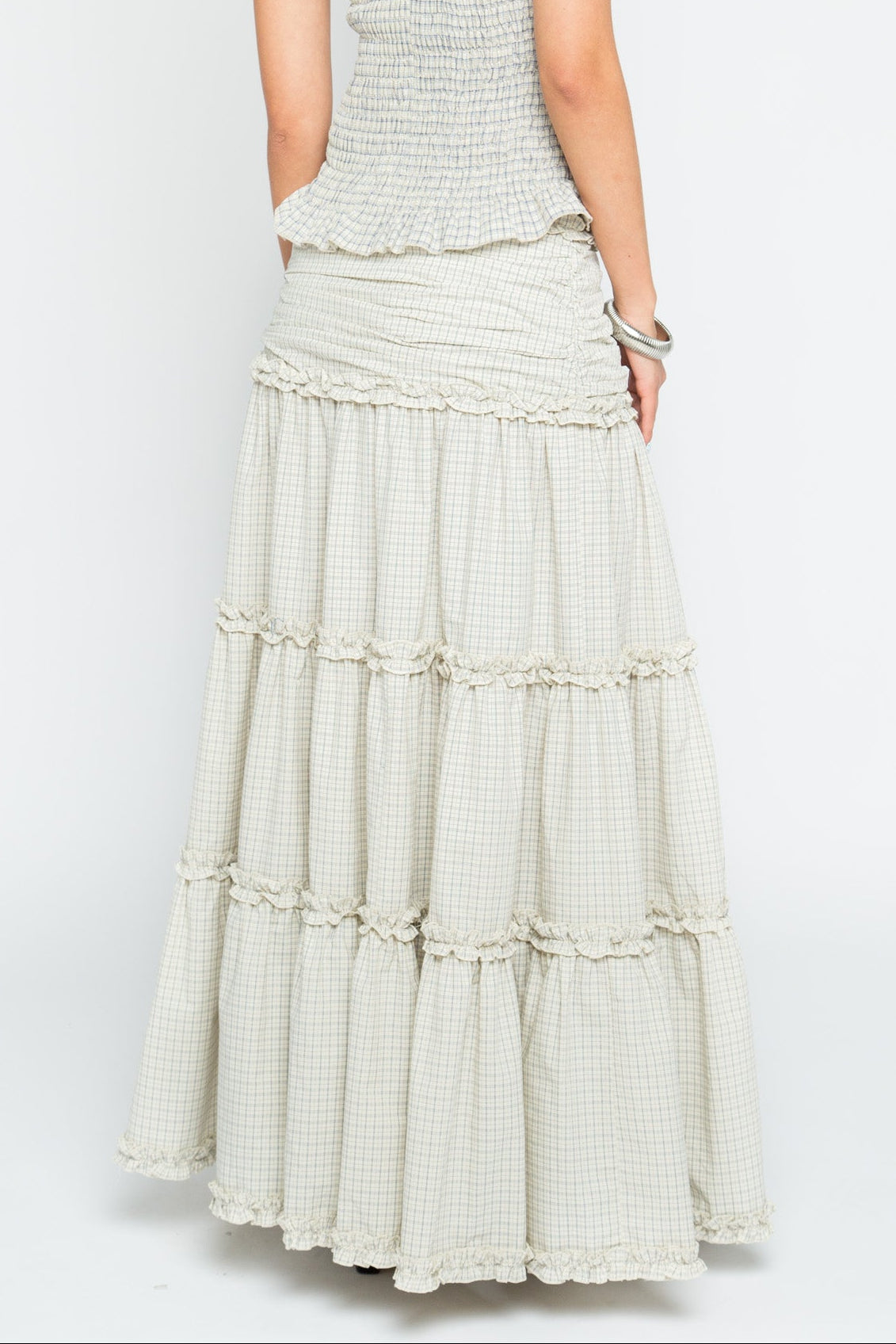 Dew Check Maxi Skirt