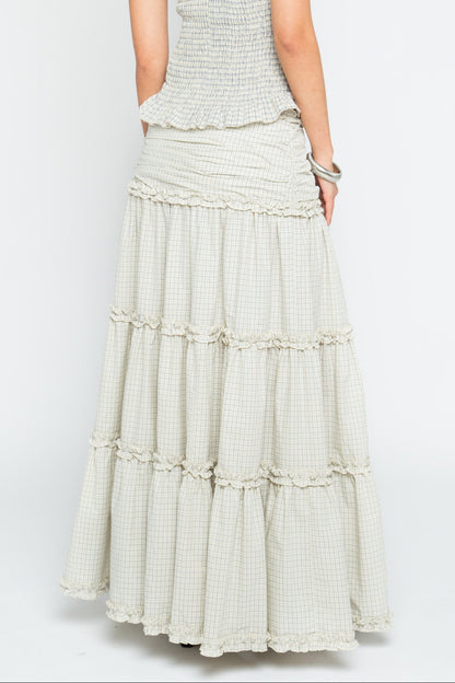 Dew Check Maxi Skirt
