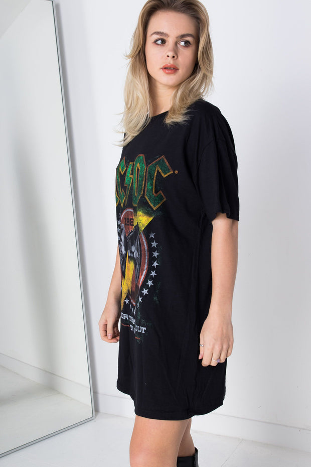 Daisy Street Licensed ACDC 1981 'For Those About To Rock; T-Shirt Dress