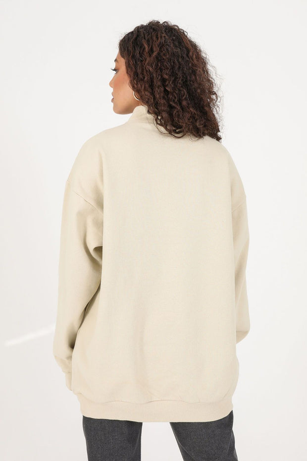 Daisy Street Half Zip Sweater With Niagra Falls Print