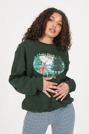 Daisy Street Sweater With Lake Clark Alaska Print
