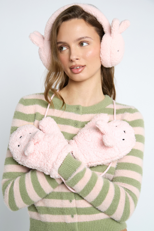 Miffy x Daisy St. Pink Borg Mittens