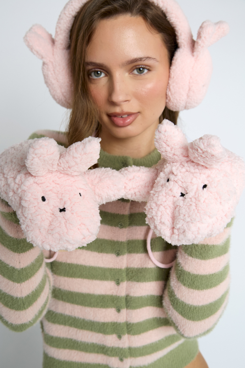 Miffy x Daisy St. Pink Borg Mittens
