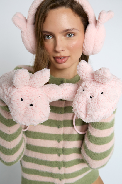 Miffy x Daisy St. Pink Borg Mittens