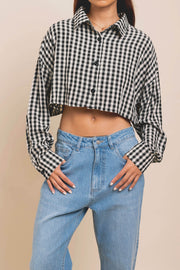 Daisy Street Cropped Shirt in Gingham