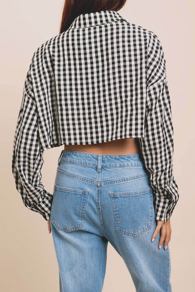 Daisy Street Cropped Shirt in Gingham