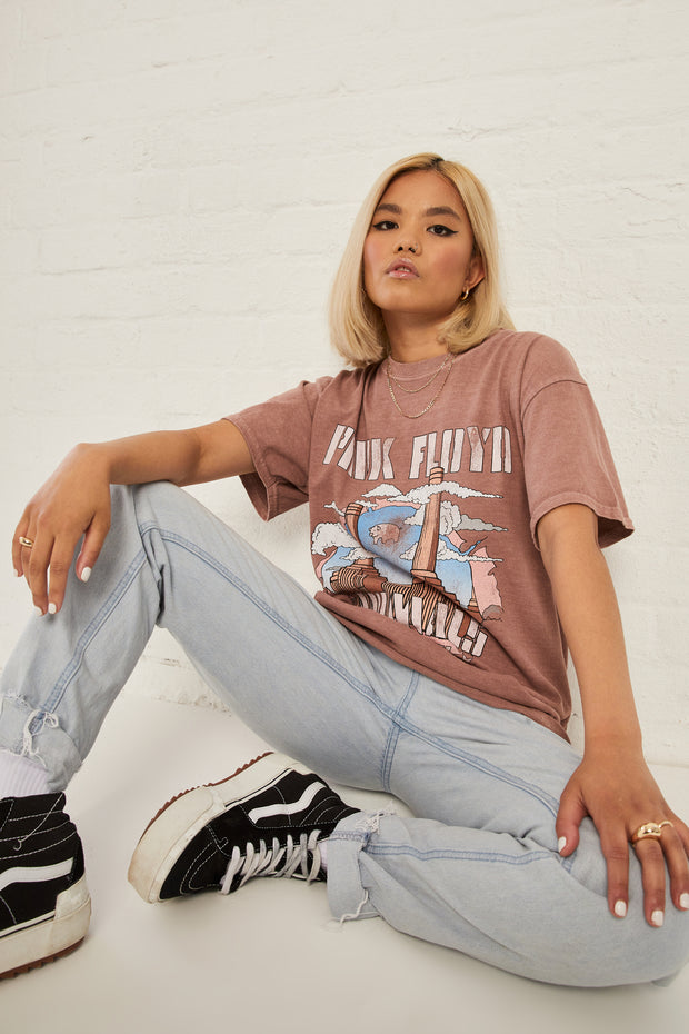 Daisy Street Licensed Relaxed T-Shirt With Pink Floyd Print
