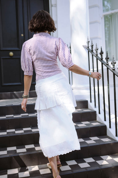Gelato Stripe Puff Sleeve Blouse