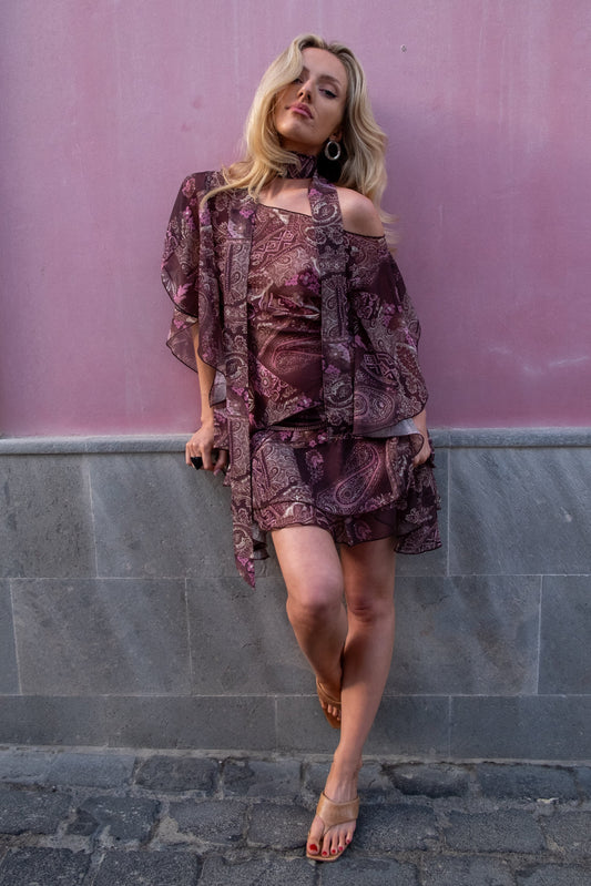Emma Jean x Daisy St. Brown Paisley Scarf Top