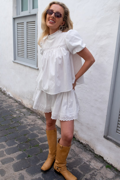 Emma Jean x Daisy St. White Mini Shorts
