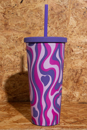 Daisy Street Re-Usable Drinking Cup And Straw