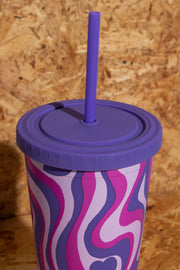Daisy Street Re-Usable Drinking Cup And Straw