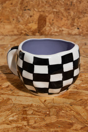 Daisy Street Wobbly Mug With Checkerboard Print