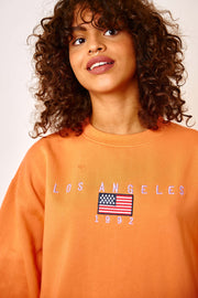 Daisy Street Embroidered Sweater with LA Graphic