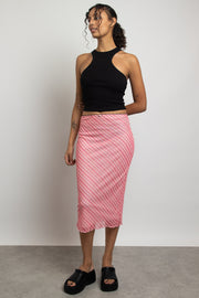 Daisy Street Pink Stripe Mesh Skirt