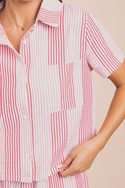Daisy Street Boxy Shirt In Seersucker Stripe Co-ord
