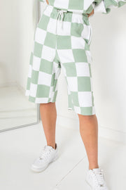 Daisy Street Boy Shorts In Checkerboard Style