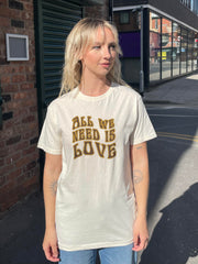 Daisy Street Relaxed T-Shirt with All We Need Is Love Graphic