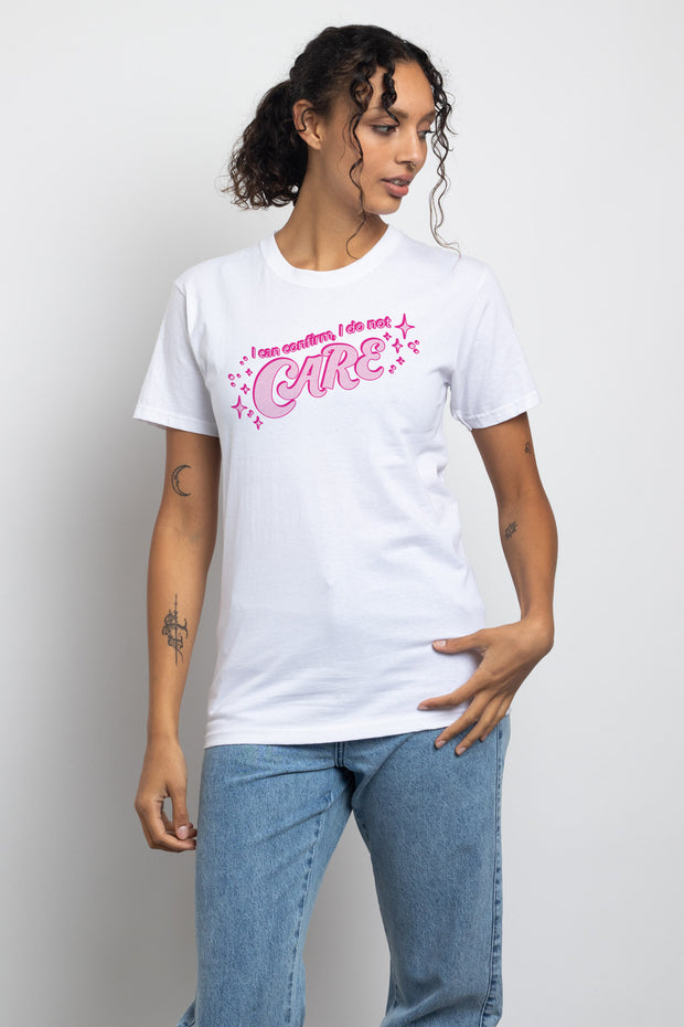 Daisy Street Relaxed T-Shirt with I Do Not Care Print