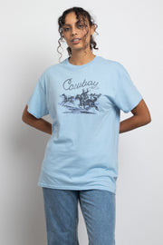 Daisy Street Relaxed T-Shirt with Cowboy Print