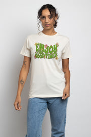 Daisy Street Relaxed T-Shirt with Enjoy The Good Times Print