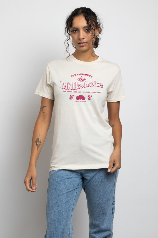 Daisy Street Relaxed T-Shirt with Milkshake Print