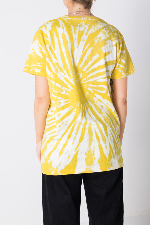 Daisy Street Relaxed Yellow Tie-Dye T-Shirt with Wu-Tang Print