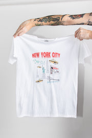Daisy Street Relaxed T-Shirt with New York Print