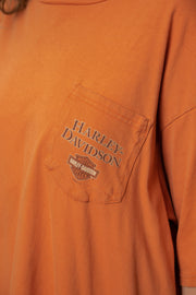 Daisy Street Regen Harley Davidson Orange Pocket T-Shirt