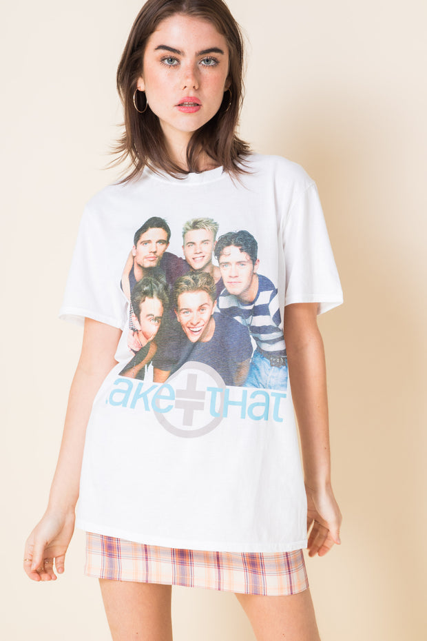 Daisy Street Relaxed T-Shirt with Take That Print