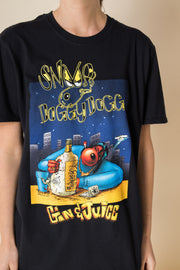 Daisy Street Relaxed T-Shirt with Snoop Dogg Gin and Juice Print