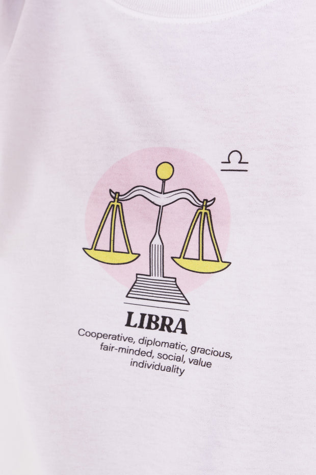 Daisy Street Relaxed T-Shirt with Libra Print