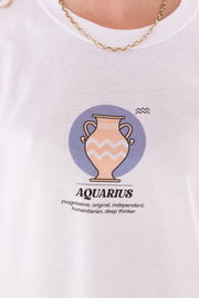 Daisy Street Relaxed T-Shirt with Aquarius Print