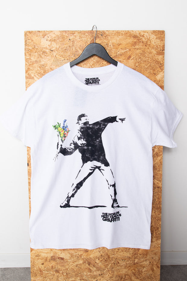DSTRCT Relaxed T-Shirt with Banksy Flower Print