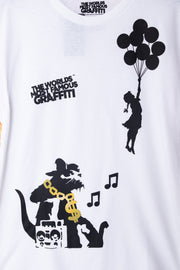 DSTRCT Relaxed T-Shirt with Banksy Rat Balloon Print