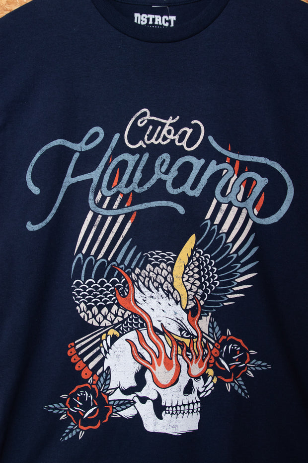 DSTRCT Relaxed T-Shirt with Cuba Havana Print